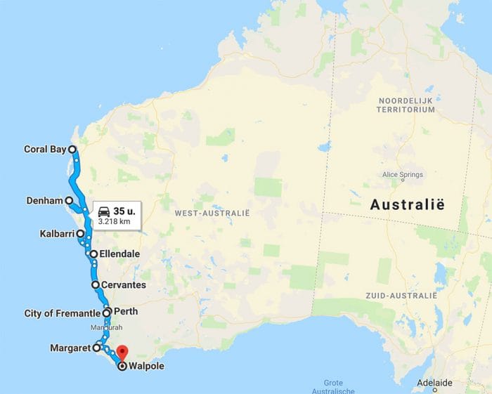 De route van Ilona: West-Australië met een peuter | Kleineglobetrotter.nl