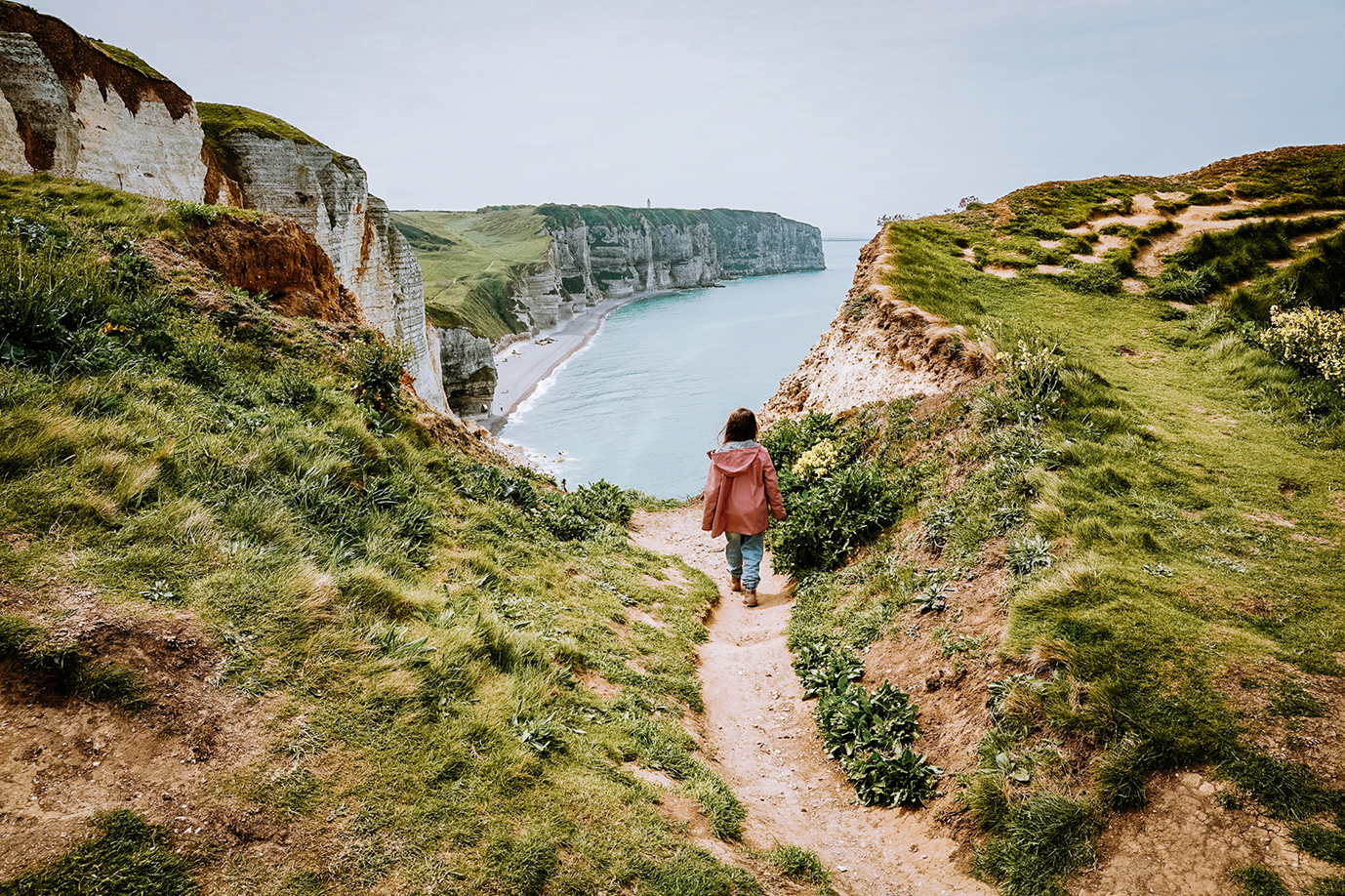 Wandelpad langs de kliffen van Etretat