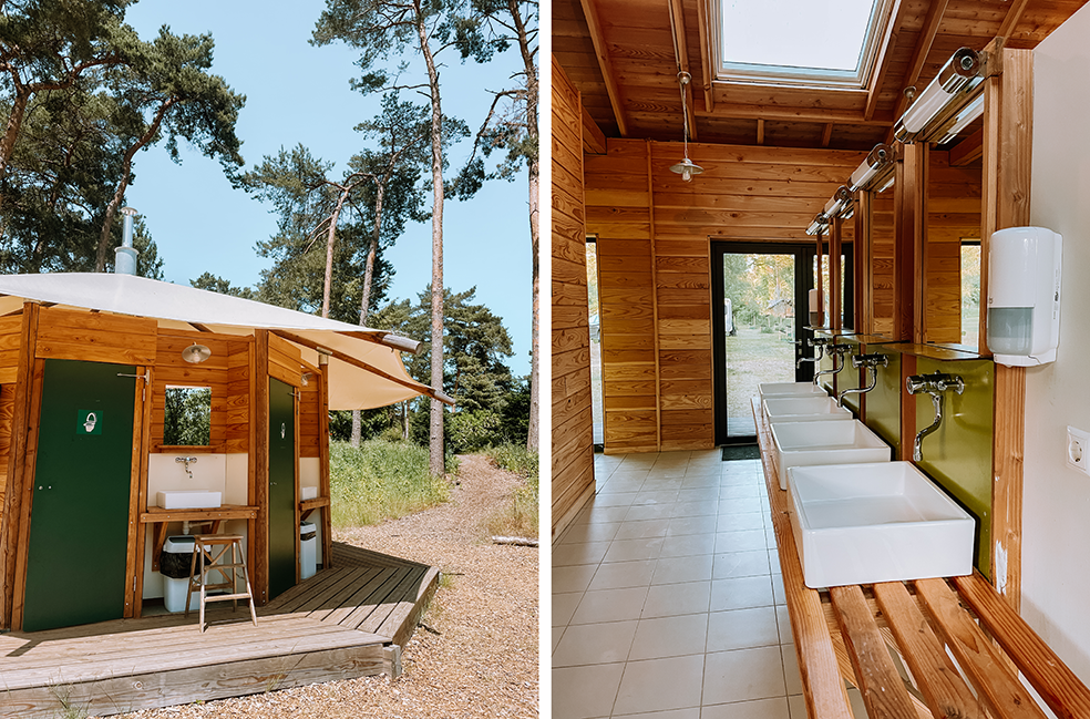 Sanitairgebouw op Huttopia De Meinweg