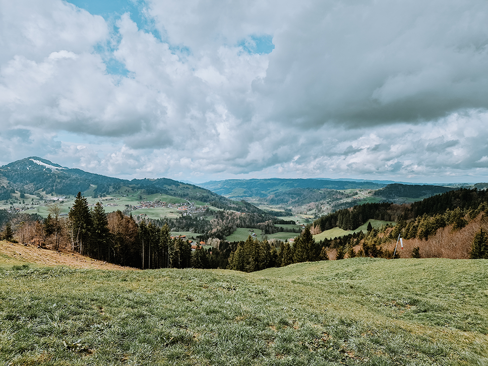 Uitzicht vanuit de lift Hündlebahn Oberstaufen
