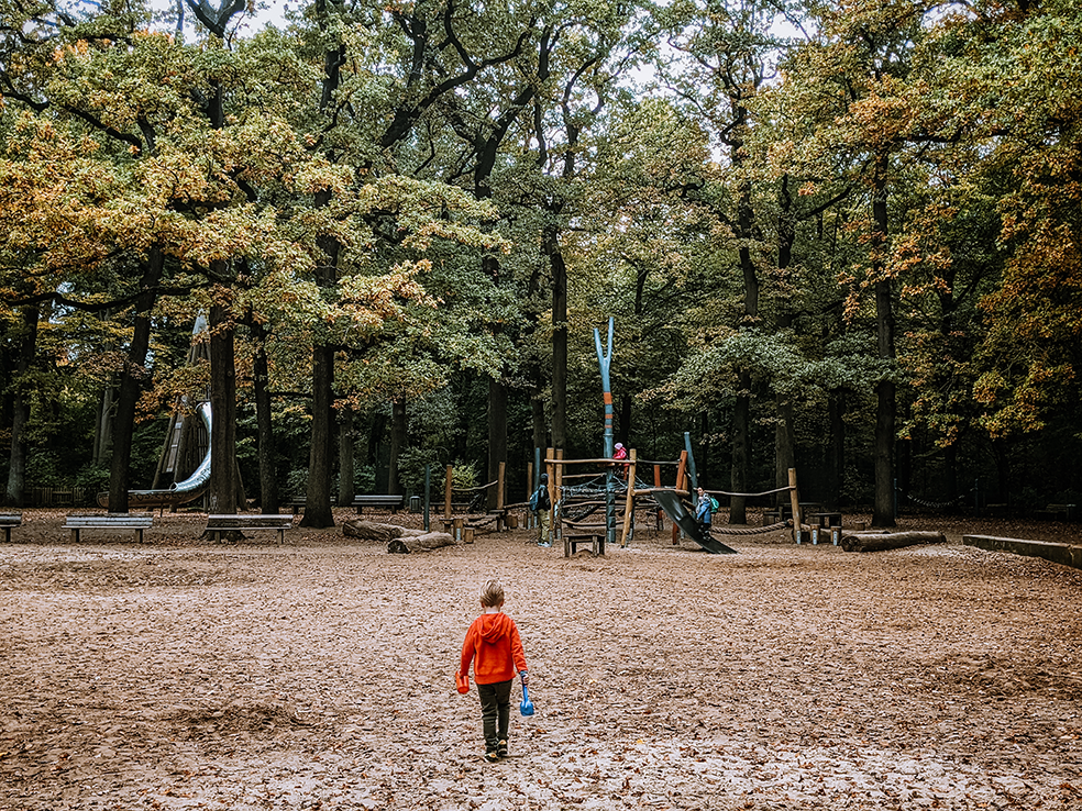 Stadsbos Eilenriede met de speeltuin Wakitu