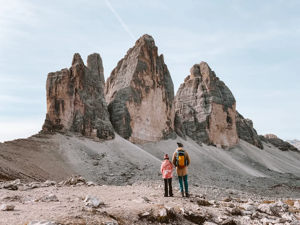 De drie puntige rotswanden van De Drei Zinnen