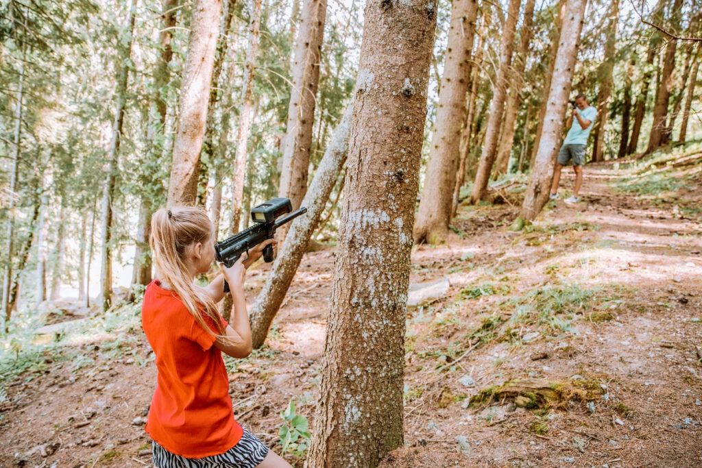 Lasergamen in de bossen bij Méribel